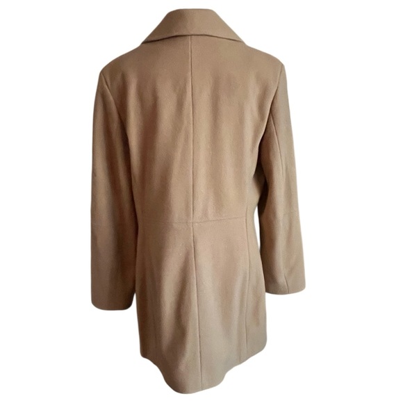 VTG. Esprit 100% Wool Camel penny lane outerwear double breasted coat. L - Picture 5 of 10